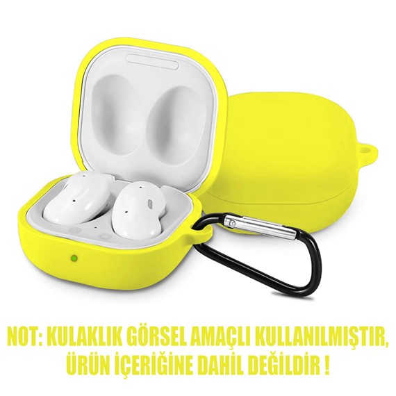 Microsonic Samsung Galaxy Buds Live Mat Silikon Kılıf Sarı 2