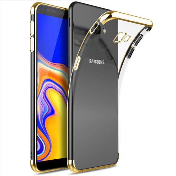 Microsonic Samsung Galaxy J4 Plus Kılıf Skyfall Transparent Clear Gold 1