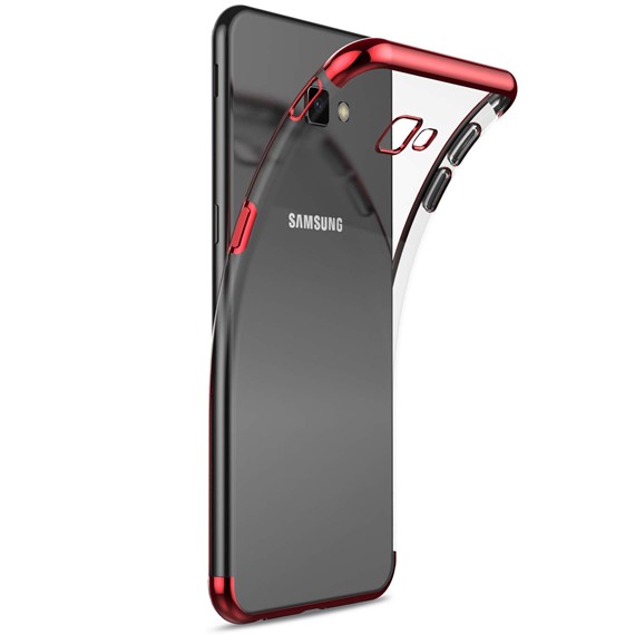 Microsonic Samsung Galaxy J4 Plus Kılıf Skyfall Transparent Clear Kırmızı 2