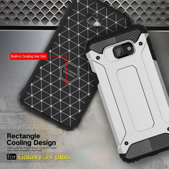 Microsonic Samsung Galaxy J4 Core Kılıf Rugged Armor Gümüş 5