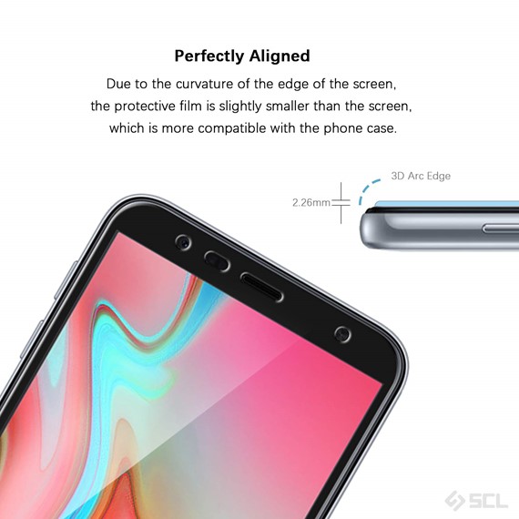 Microsonic Samsung Galaxy J4 Plus Tam Kaplayan Temperli Cam Ekran koruyucu Siyah 2