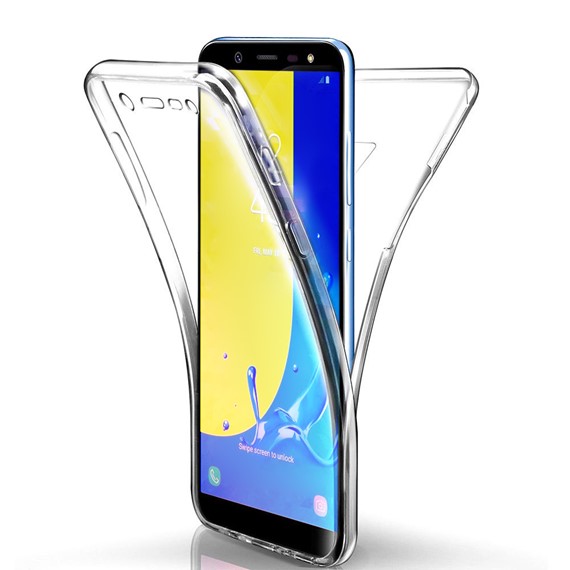 Microsonic Samsung Galaxy J8 Kılıf 6 tarafı tam full koruma 360 Clear Soft Şeffaf 1