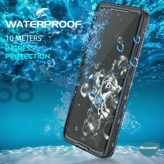 Microsonic Samsung Galaxy S23 Kılıf Waterproof 360 Full Body Protective Siyah 5
