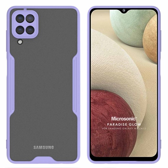 Microsonic Samsung Galaxy A12 Kılıf Paradise Glow Lila 1