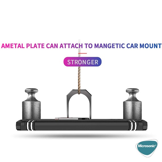 Microsonic Samsung Galaxy M12 Kılıf Military Ring Holder Gümüş 8