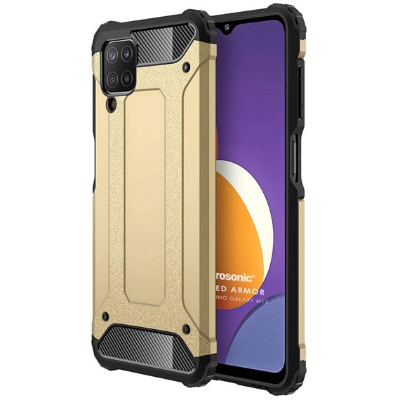 Microsonic Samsung Galaxy M12 Kılıf Rugged Armor Gold 1