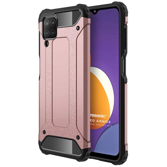 Microsonic Samsung Galaxy M12 Kılıf Rugged Armor Rose Gold 1