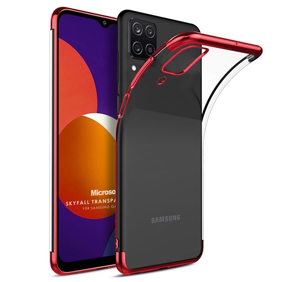 Microsonic Samsung Galaxy M12 Kılıf Skyfall Transparent Clear Kırmızı 1