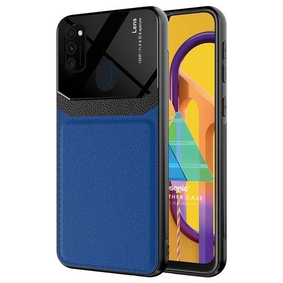 Microsonic Samsung Galaxy M30s Kılıf Uniq Leather Lacivert 1