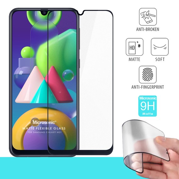 Microsonic Samsung Galaxy M21 Seramik Matte Flexible Ekran Koruyucu Siyah 1