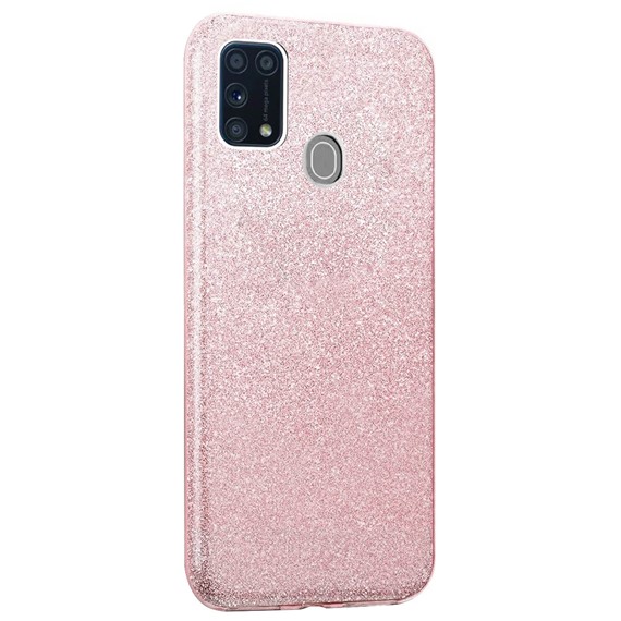 Microsonic Samsung Galaxy M31 Kılıf Sparkle Shiny Rose Gold 2