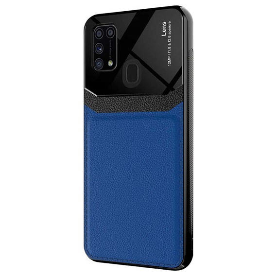 Microsonic Samsung Galaxy M31 Kılıf Uniq Leather Lacivert 2