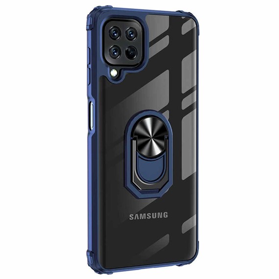 Microsonic Samsung Galaxy M32 4G Kılıf Grande Clear Ring Holder Lacivert 2