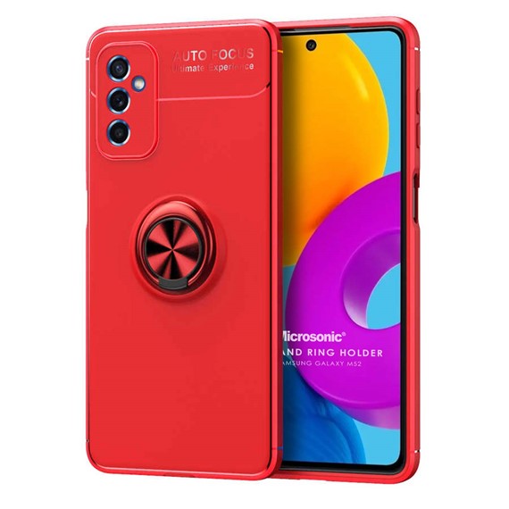 Microsonic Samsung Galaxy M52 Kılıf Kickstand Ring Holder Kırmızı 1