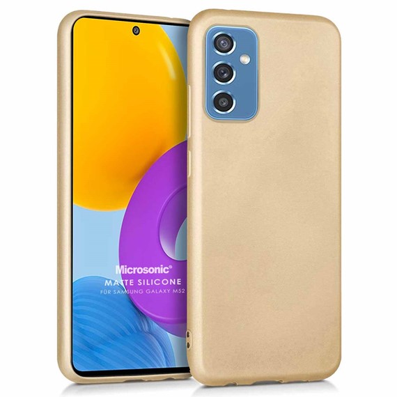 Microsonic Matte Silicone Samsung Galaxy M52 Kılıf Gold 1