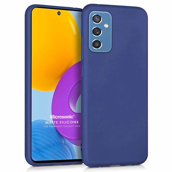 Microsonic Matte Silicone Samsung Galaxy M52 Kılıf Lacivert 1