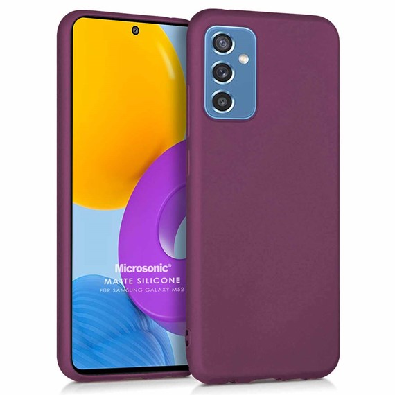 Microsonic Matte Silicone Samsung Galaxy M52 Kılıf Mor 1