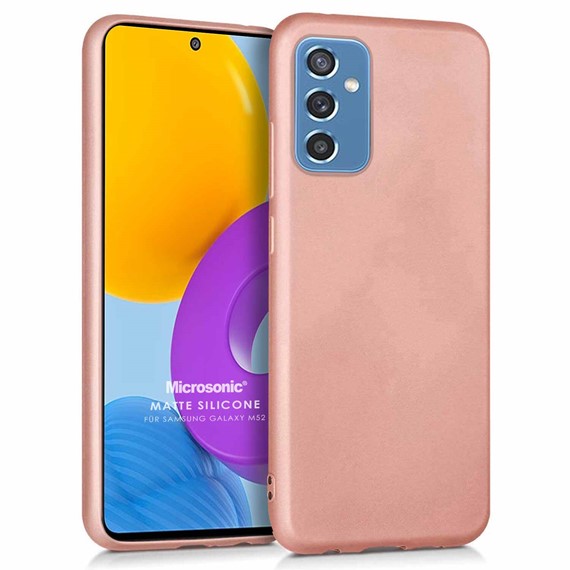 Microsonic Matte Silicone Samsung Galaxy M52 Kılıf Rose Gold 1