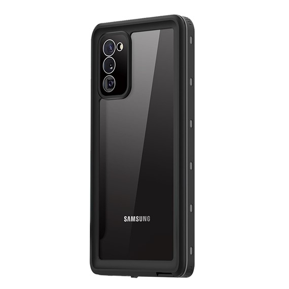 Microsonic Samsung Galaxy Note 20 Kılıf Waterproof 360 Full Body Protective Siyah 2