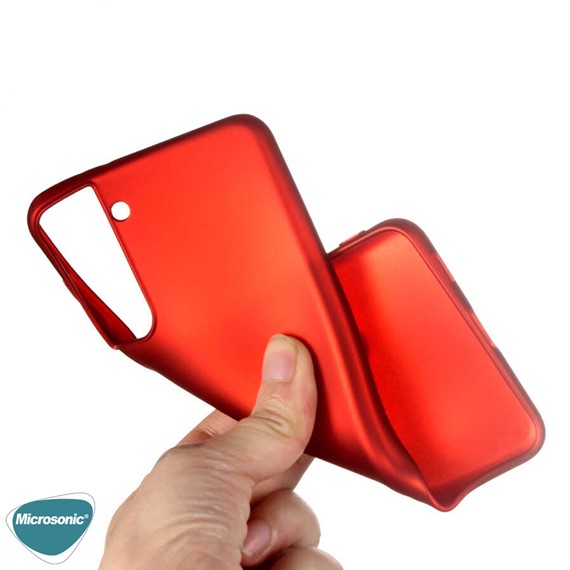 Microsonic Matte Silicone Samsung Galaxy S21 Kılıf Kırmızı 3
