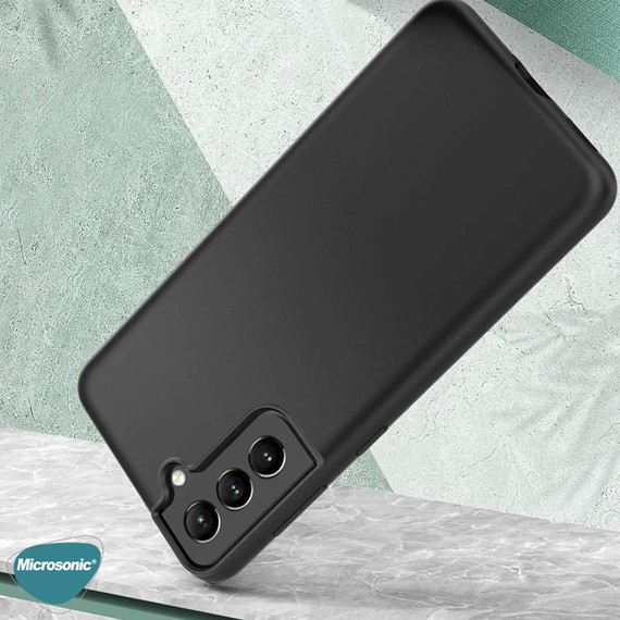 Microsonic Matte Silicone Samsung Galaxy S21 Plus Kılıf Siyah 4