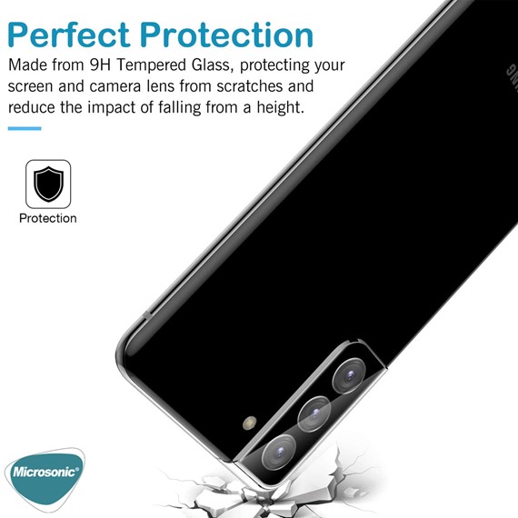 Microsonic Samsung Galaxy S21 Kamera Lens Koruma Camı V2 Siyah 3
