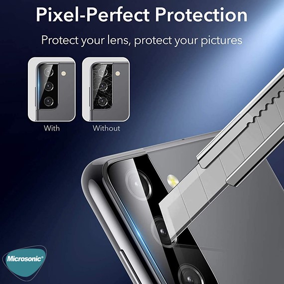 Microsonic Samsung Galaxy S22 Kamera Lens Koruma Camı V2 Siyah 7