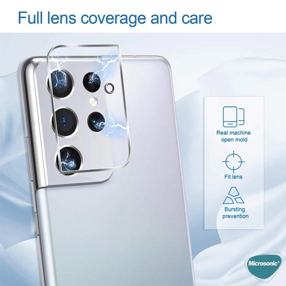 Microsonic Samsung Galaxy S21 Ultra Kamera Lens Koruma Camı 4
