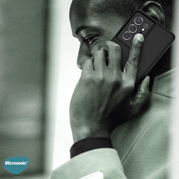 Microsonic Matte Silicone Samsung Galaxy S21 Ultra Kılıf Siyah 6