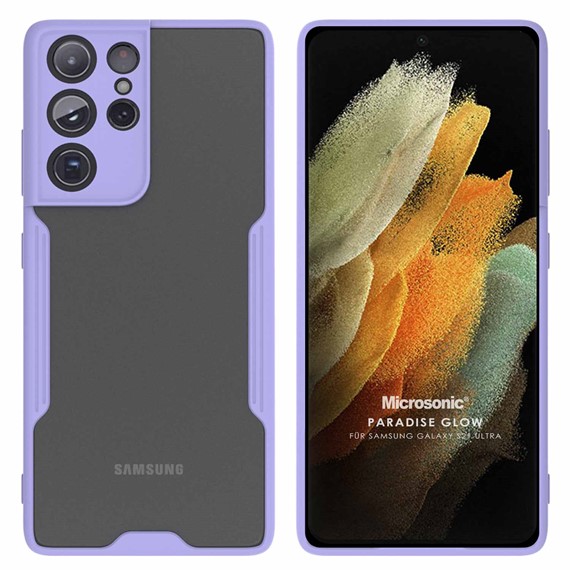 Microsonic Samsung Galaxy S21 Ultra Kılıf Paradise Glow Lila 1