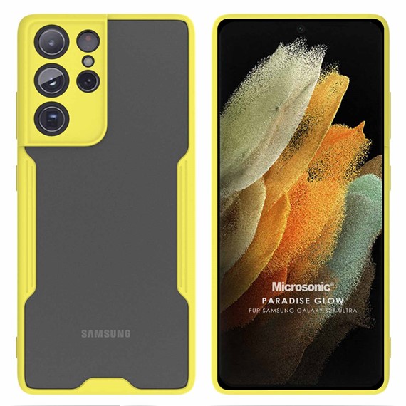 Microsonic Samsung Galaxy S21 Ultra Kılıf Paradise Glow Sarı 1