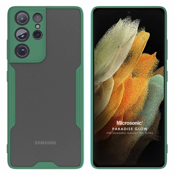 Microsonic Samsung Galaxy S21 Ultra Kılıf Paradise Glow Yeşil 1