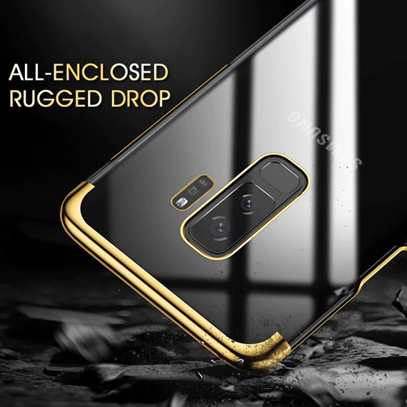 Microsonic Samsung Galaxy S9 Kılıf Skyfall Transparent Clear Gold 4