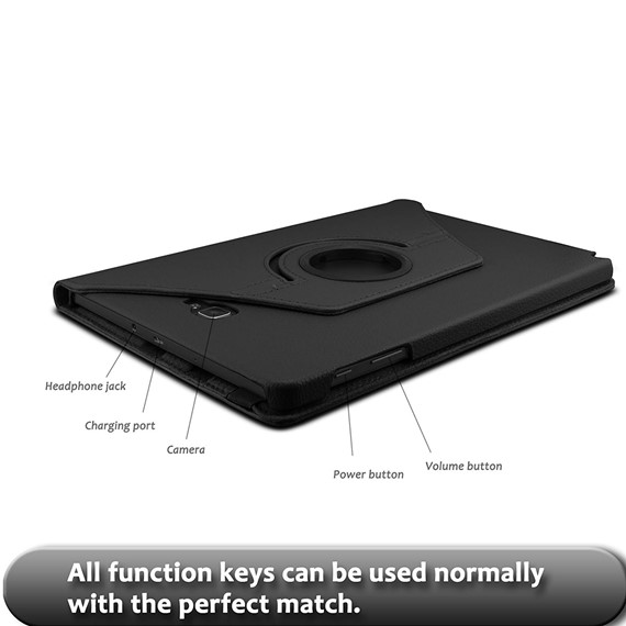 Microsonic Samsung Galaxy Tab A 10 1 P580 Kılıf 360 Rotating Stand Deri Siyah 5