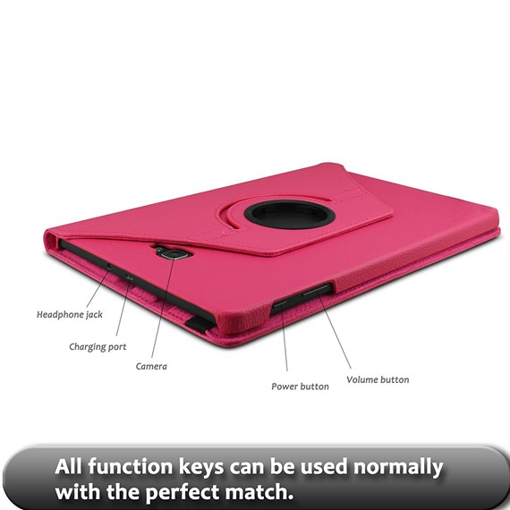 Microsonic Samsung Galaxy Tab A 10 1 T580 Kılıf 360 Rotating Stand Deri Pembe 5