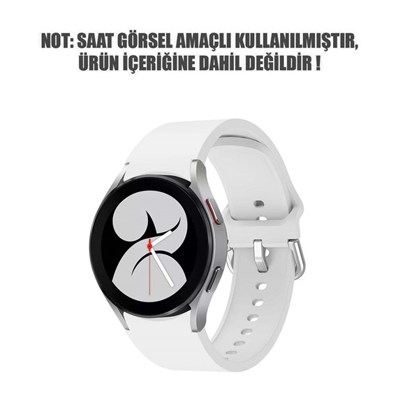 Microsonic Samsung Galaxy Watch 4 Classic 42mm Kordon Solid Silicone Band Beyaz 2