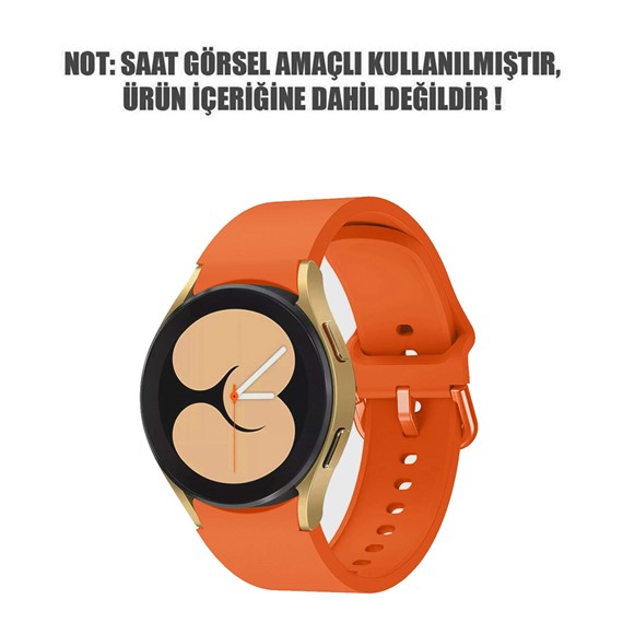 Microsonic Samsung Galaxy Watch FE Kordon Solid Silicone Band Turuncu 2