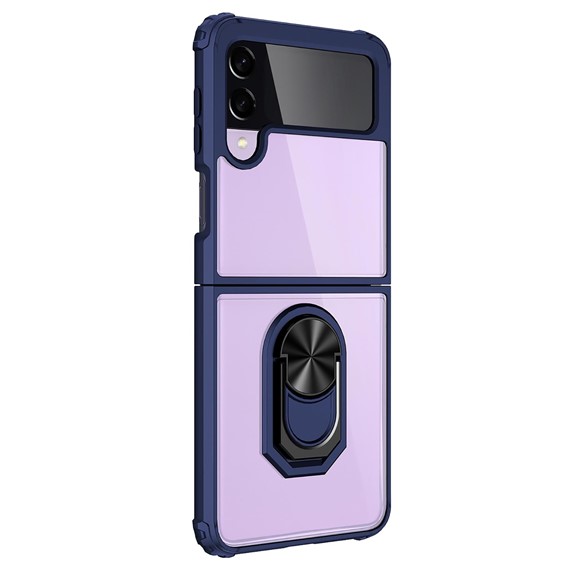 Microsonic Samsung Galaxy Z Flip 3 Kılıf Grande Clear Ring Holder Lacivert 2