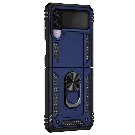 Microsonic Samsung Galaxy Z Flip 3 Kılıf Military Ring Holder Lacivert 2
