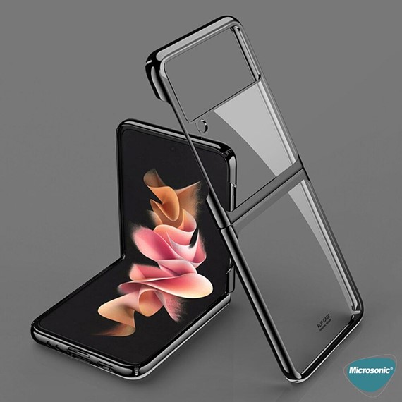 Microsonic Samsung Galaxy Z Flip 3 Kılıf Shell Platinum Siyah 3