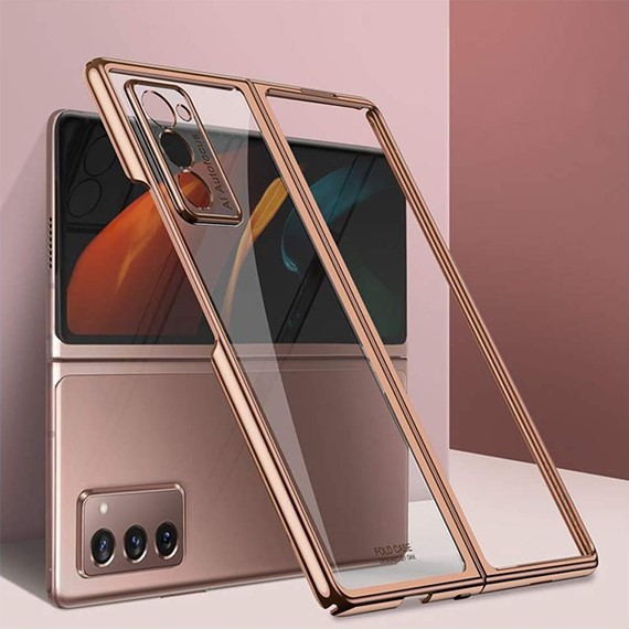Microsonic Samsung Galaxy Z Fold 2 Kılıf Shell Platinum Gold 8
