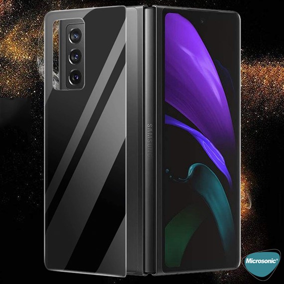 Microsonic Samsung Galaxy Z Fold 2 Ön Arka Tam Kaplayan Temperli Cam Ekran Koruyucu Siyah 8