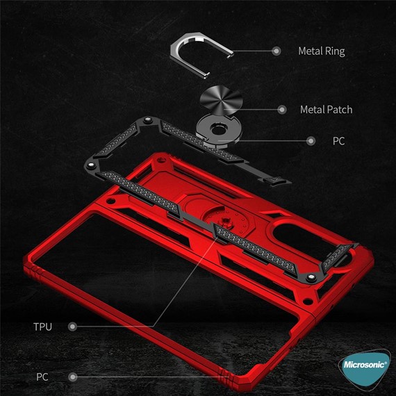 Microsonic Samsung Galaxy Z Fold 3 Kılıf Military Ring Holder Lacivert 5