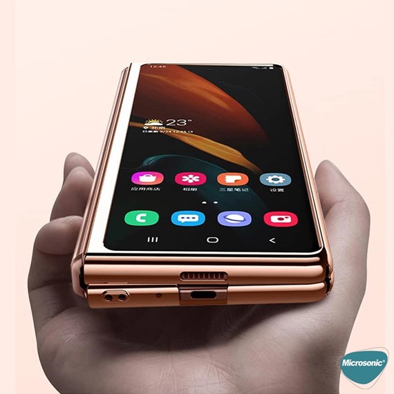 Microsonic Samsung Galaxy Z Fold 3 Kılıf Shell Platinum Rose Gold 3
