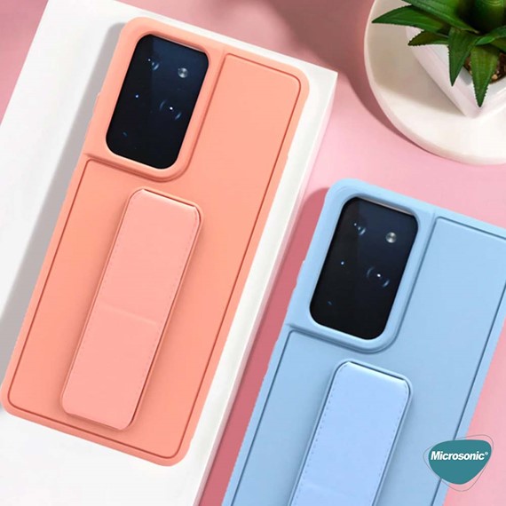 Microsonic Xiaomi Redmi Note 9 4G Kılıf Hand Strap Gri 4