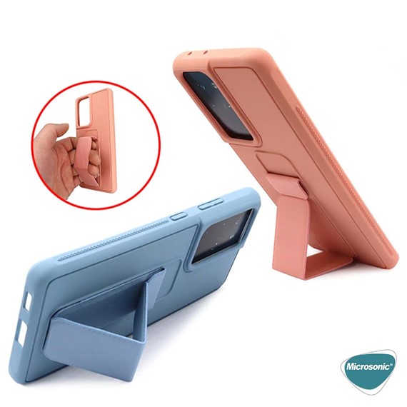 Microsonic Samsung Galaxy S20 FE Kılıf Hand Strap Kırmızı 3