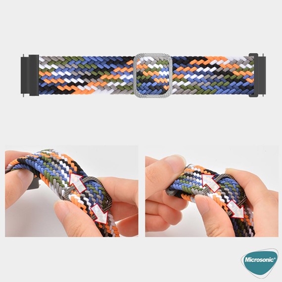 Microsonic Xiaomi Watch S1 Active Kordon Braided Loop Band Mavi Beyaz 3