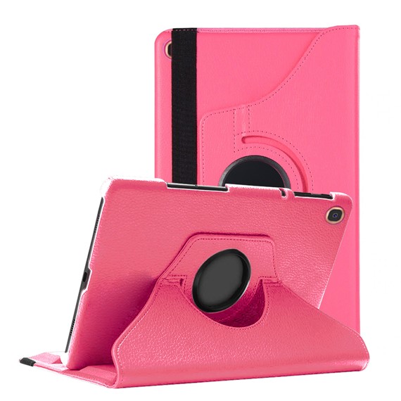 Microsonic Samsung Galaxy Tab A 10 1 T510 Kılıf 360 Rotating Stand Deri Koyu Pembe 1