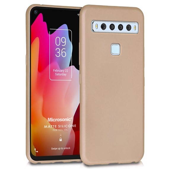 Microsonic Matte Silicone TCL 10L Kılıf Gold 1