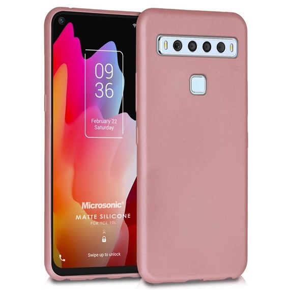 Microsonic Matte Silicone TCL 10L Kılıf Rose Gold 1